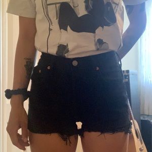 Levi’s Black 501 high waisted shorts